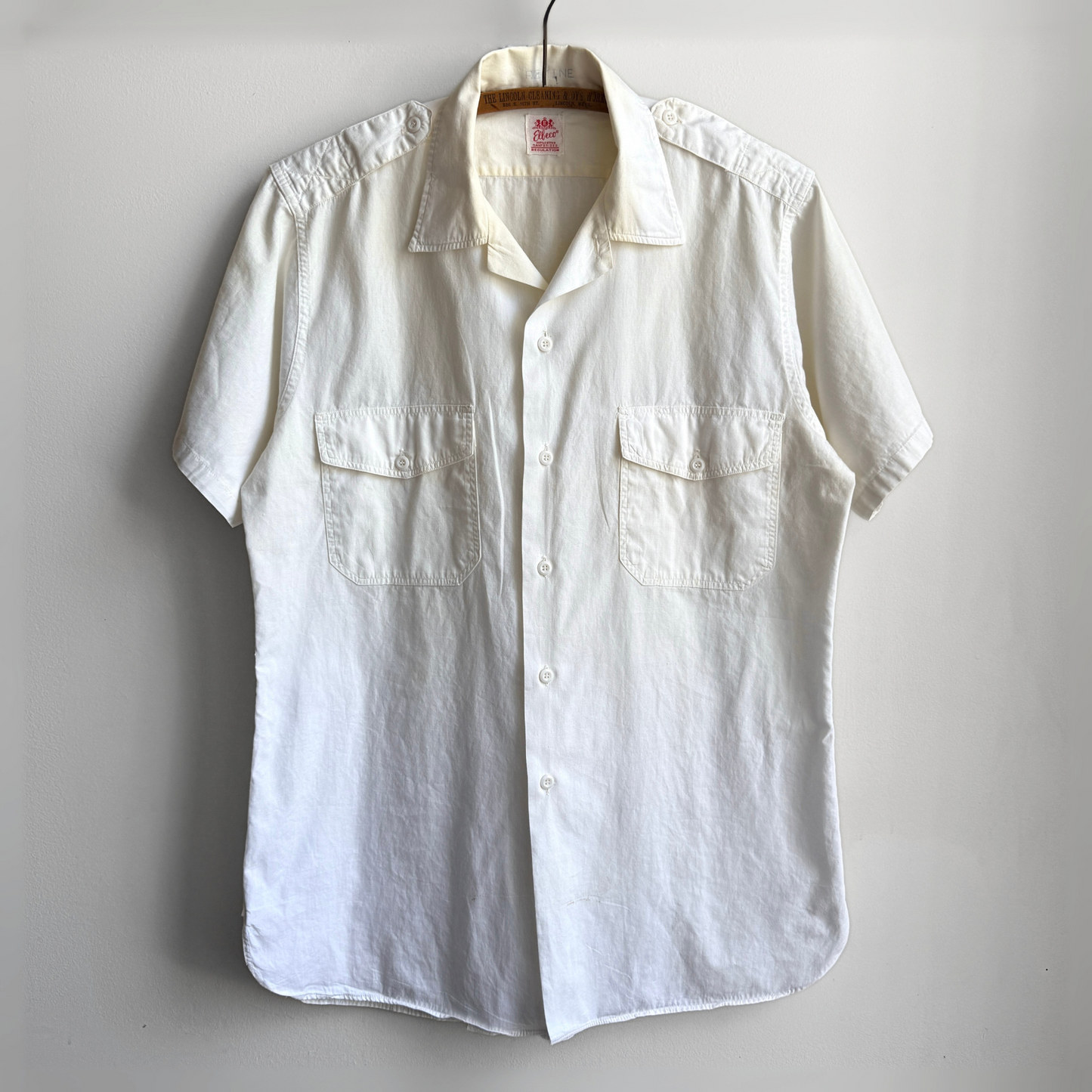 1950s White Cotton Work Shirt