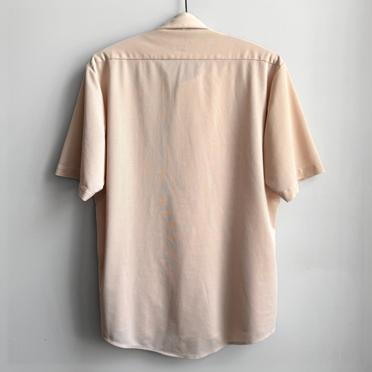 1970s Light Tan Short Sleeve Dress Shirt