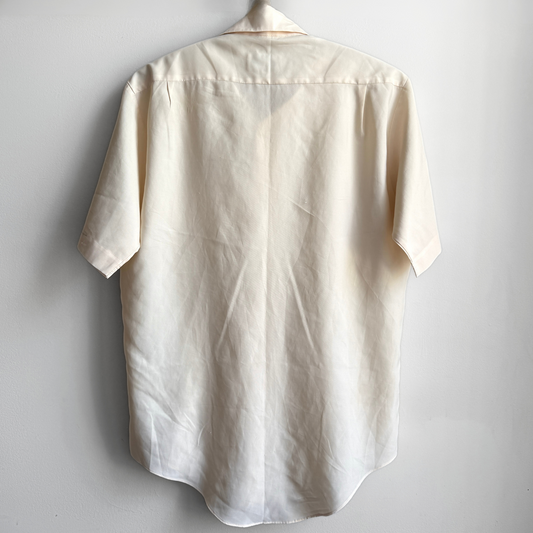 1970s Off White Short Sleeve Dress Shirt