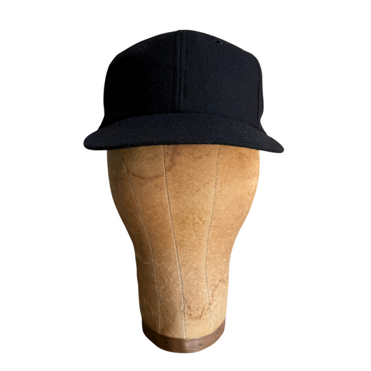 1960s Black Wool Elastic Baseball Cap