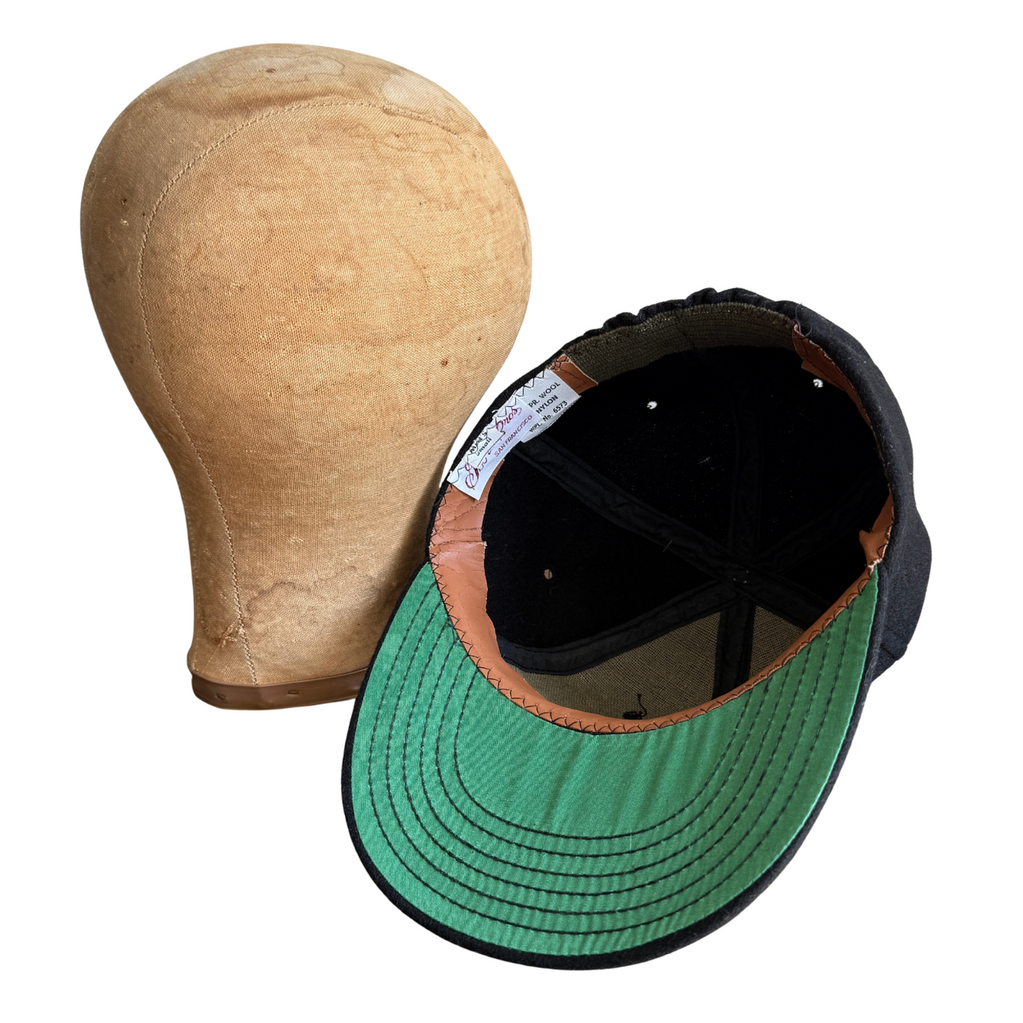 1960s Black Wool Baseball Cap