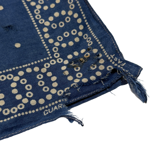 1950s Blue Guaranteed Fast Color Cotton Bandana