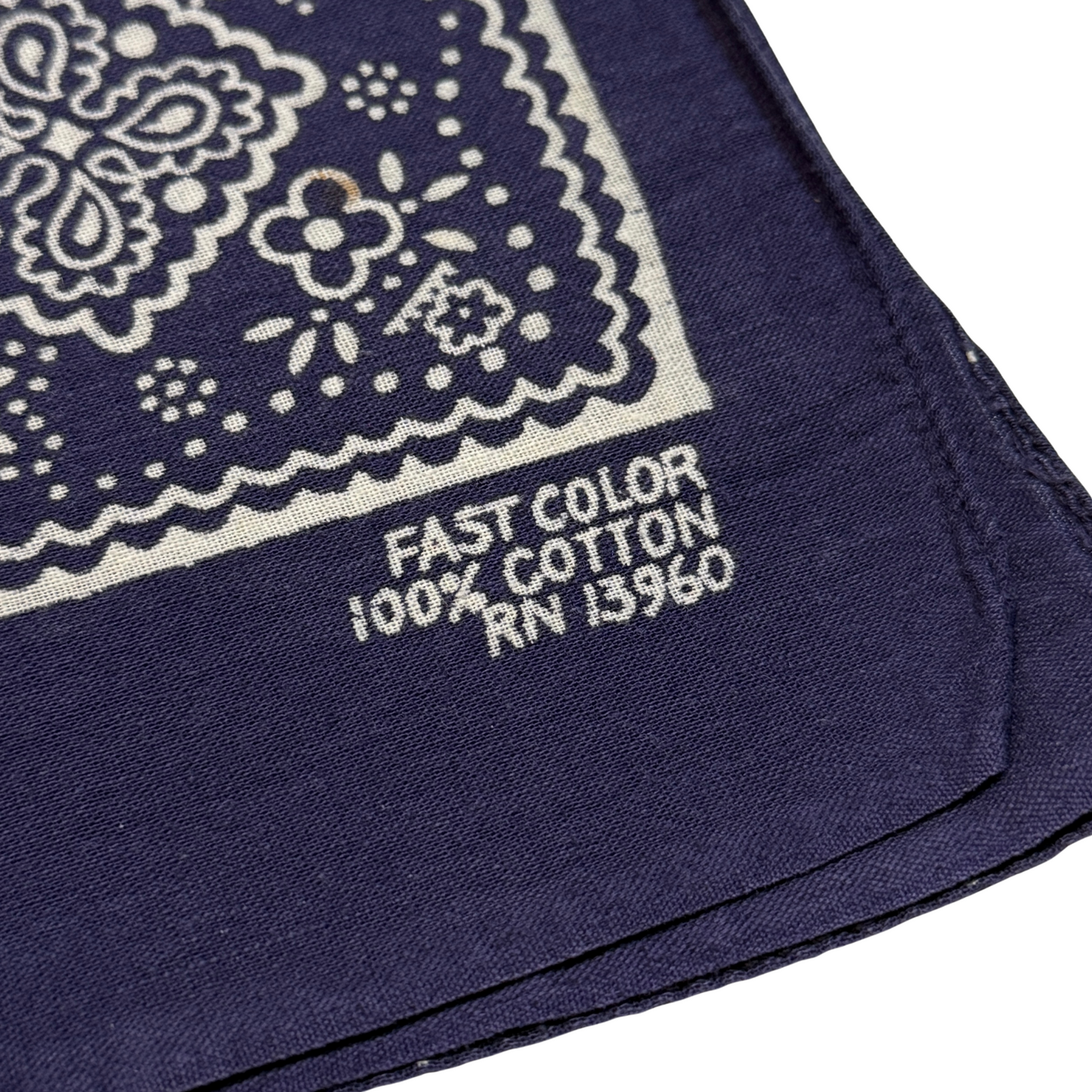1960s Navy Blue Cookie Cutter Print Cotton Bandana