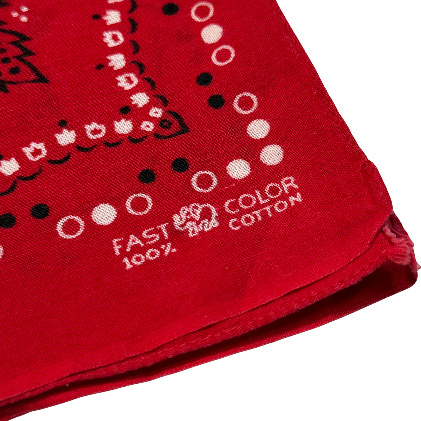 1960s Red Floral Print Cotton Bandana