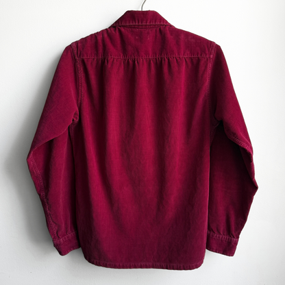 1950s Burgundy Corduroy Loop Collar Shirt