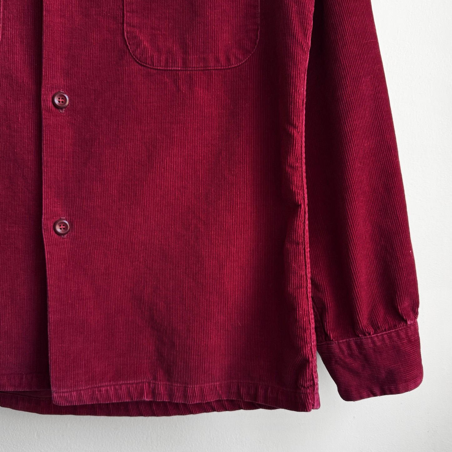 1950s Red Corduroy Loop Collar Shirt