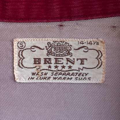 1950s Burgundy Corduroy Loop Collar Shirt