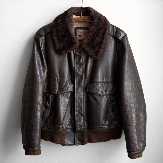 1970s Type G-1 Sherpa Lined Leather Bomber Jacket
