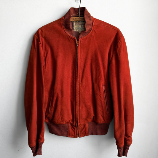 1950s Orange Quilon Suede Leather Jacket