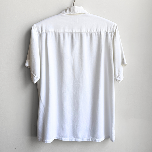 1960s Towncraft White Rayon Short Sleeve Shirt