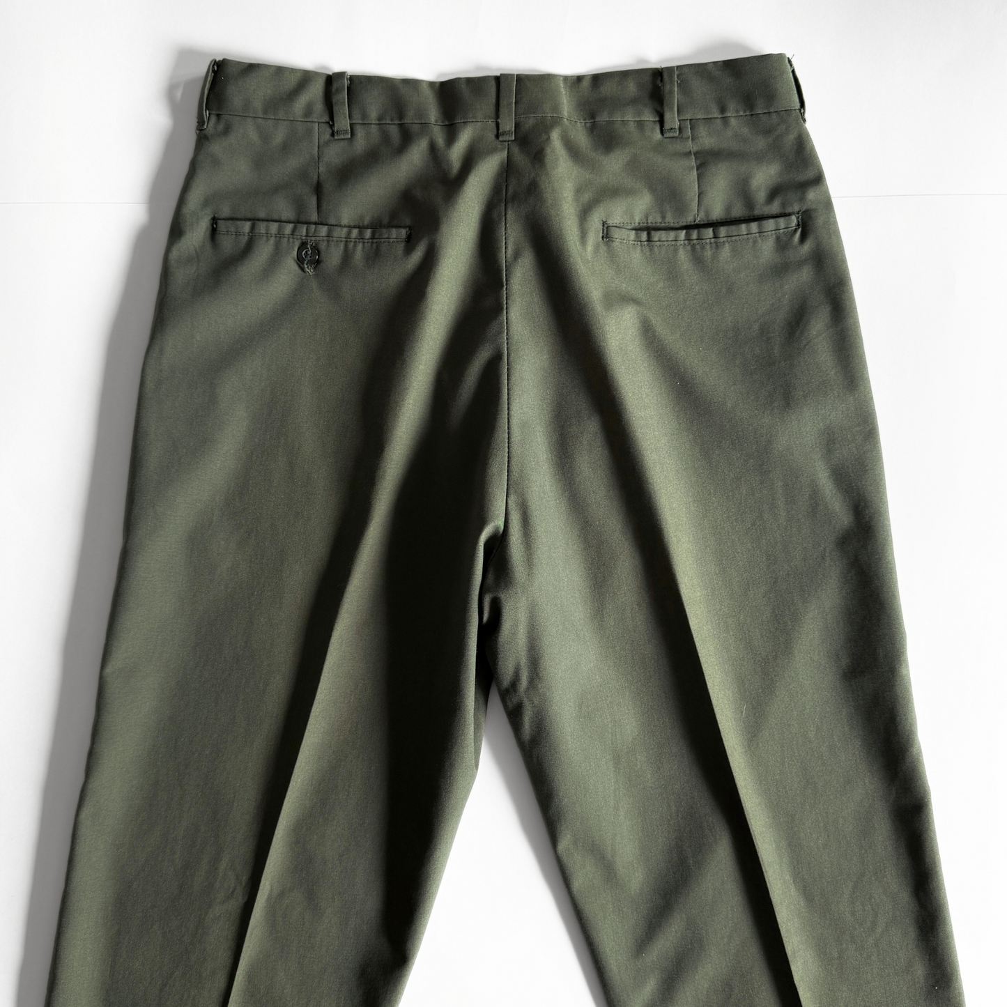 1970s Green Permanent Press Chino Work Pants (31)