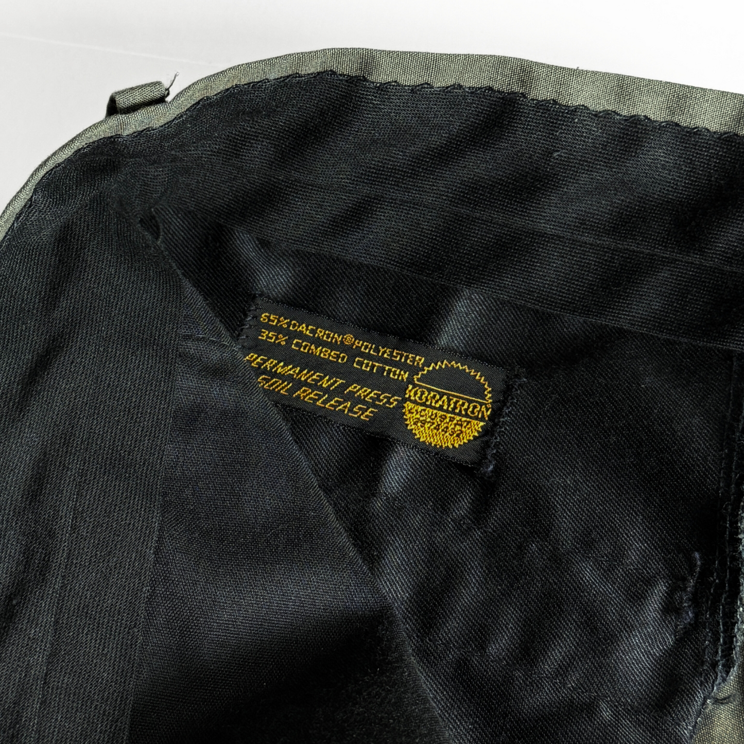 1970s Green Permanent Press Chino Work Pants (31)