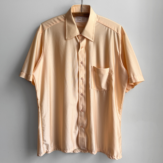 1970s Light Orange Qiana Short Sleeve Shirt