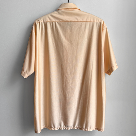 1970s Light Orange Qiana Short Sleeve Shirt