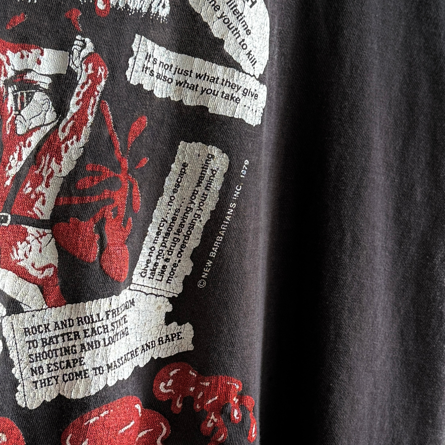 1979 The New Barbarians Faded Graphic Tour Tee