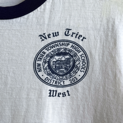 1960s New Trier High Graphic Ringer Tee