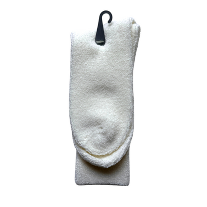 1980s White Terry Velour Crew Socks