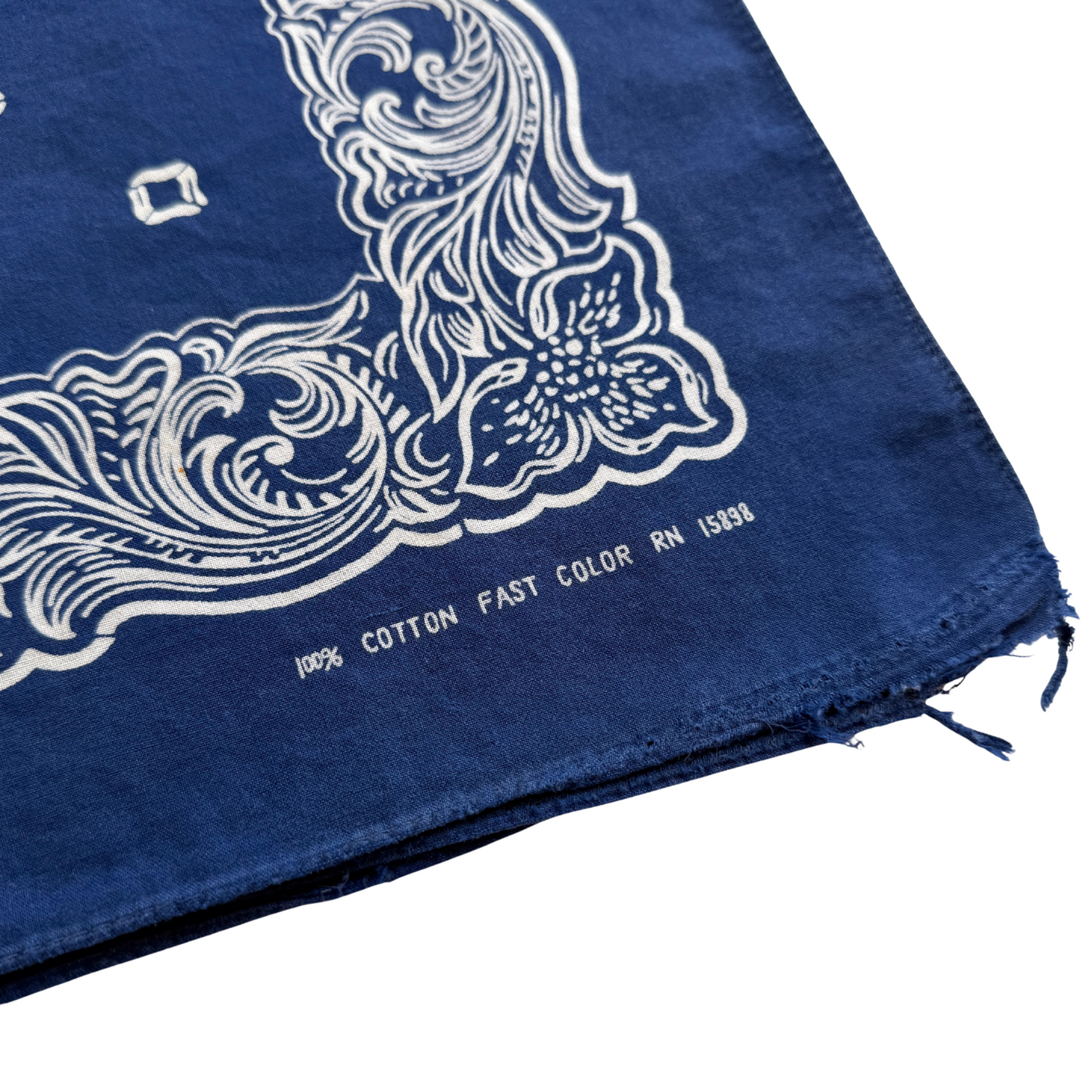 1960s Blue Paisley Print Cotton Bandana