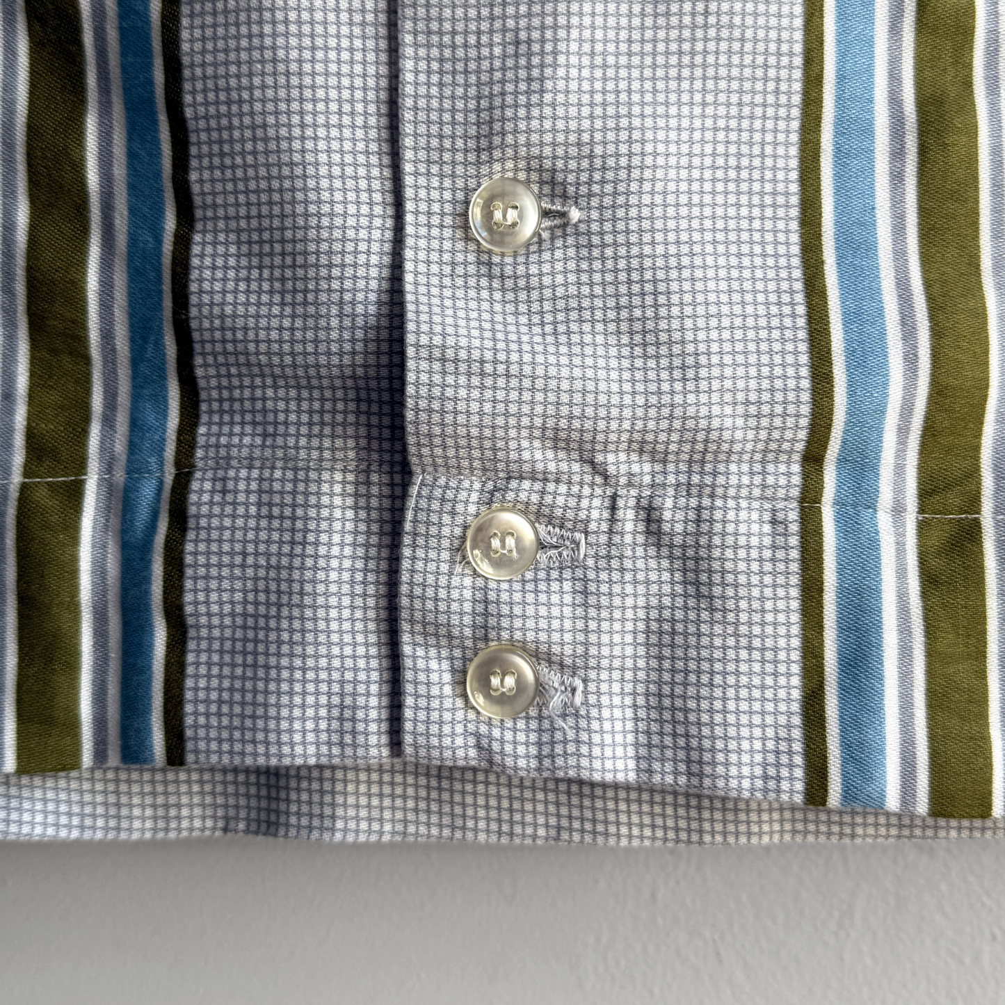 1960s Blue & Green Striped Shirt Jac