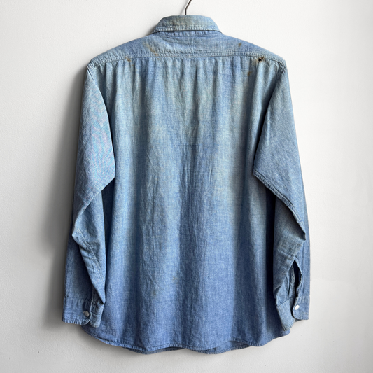 1950s Chambray Cotton Work Shirt