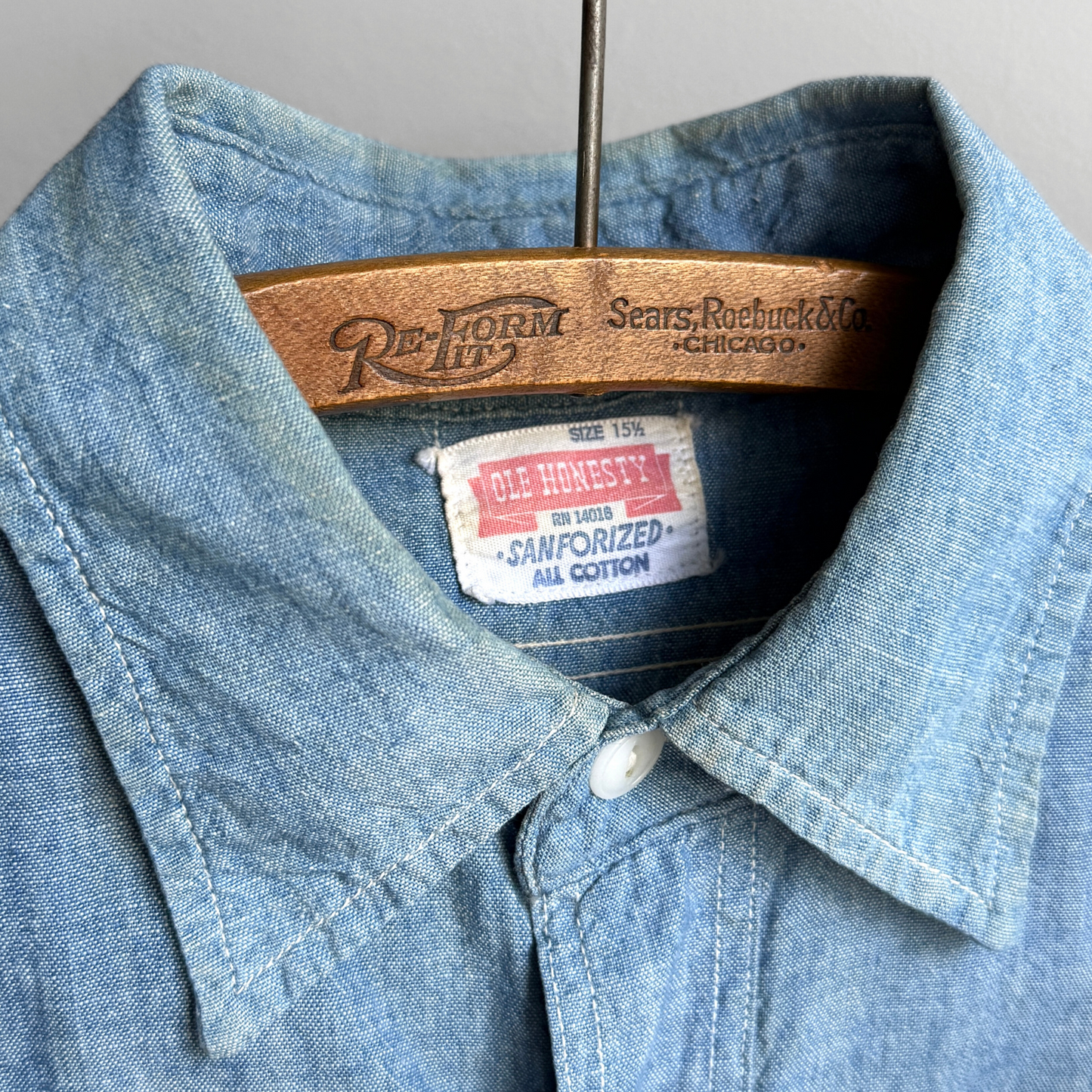 1950s Chambray Cotton Work Shirt