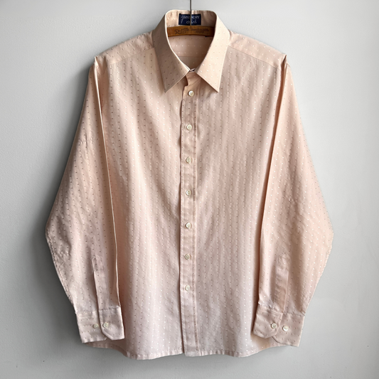 1970s Light Orange Monogram Dot Print Shirt