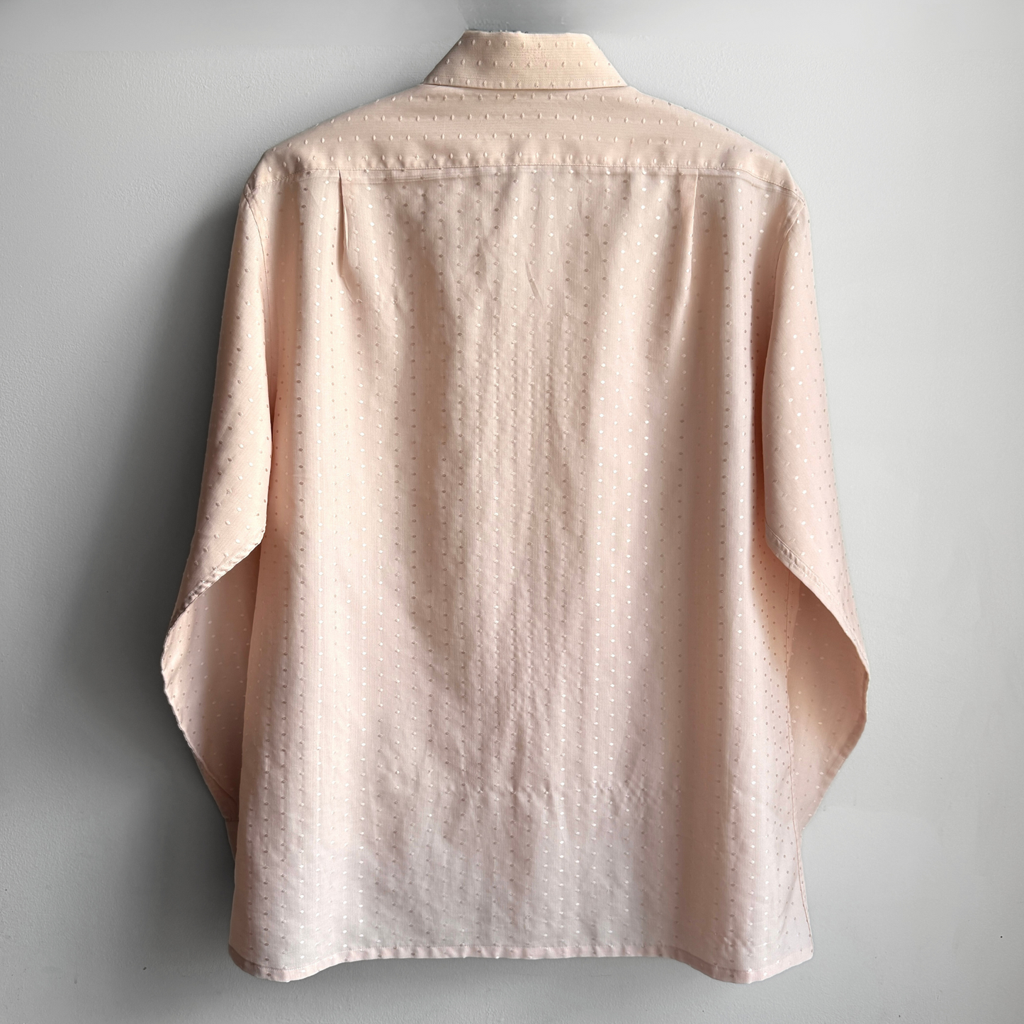 1970s Light Orange Monogram Dot Print Shirt
