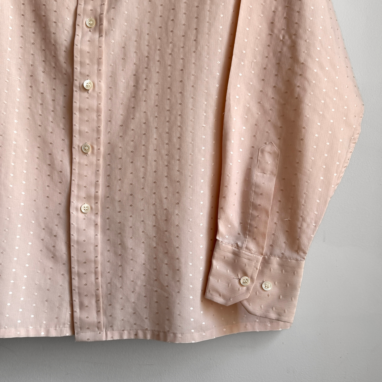 1970s Light Orange Monogram Dot Print Shirt