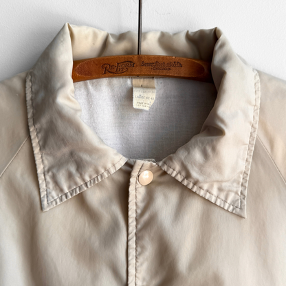 1970s Cream Nylon Windbreaker Jacket