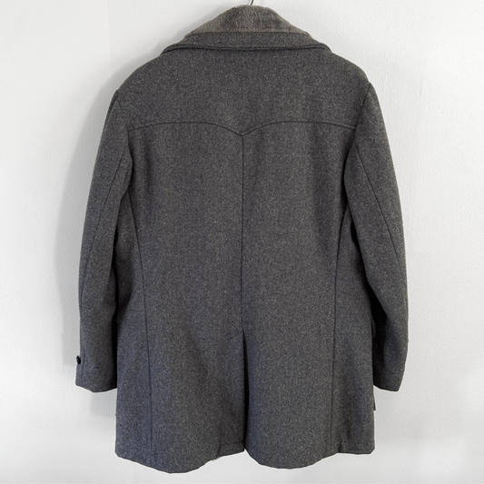 1970s Grey Sherpa Lined Heavy Overcoat