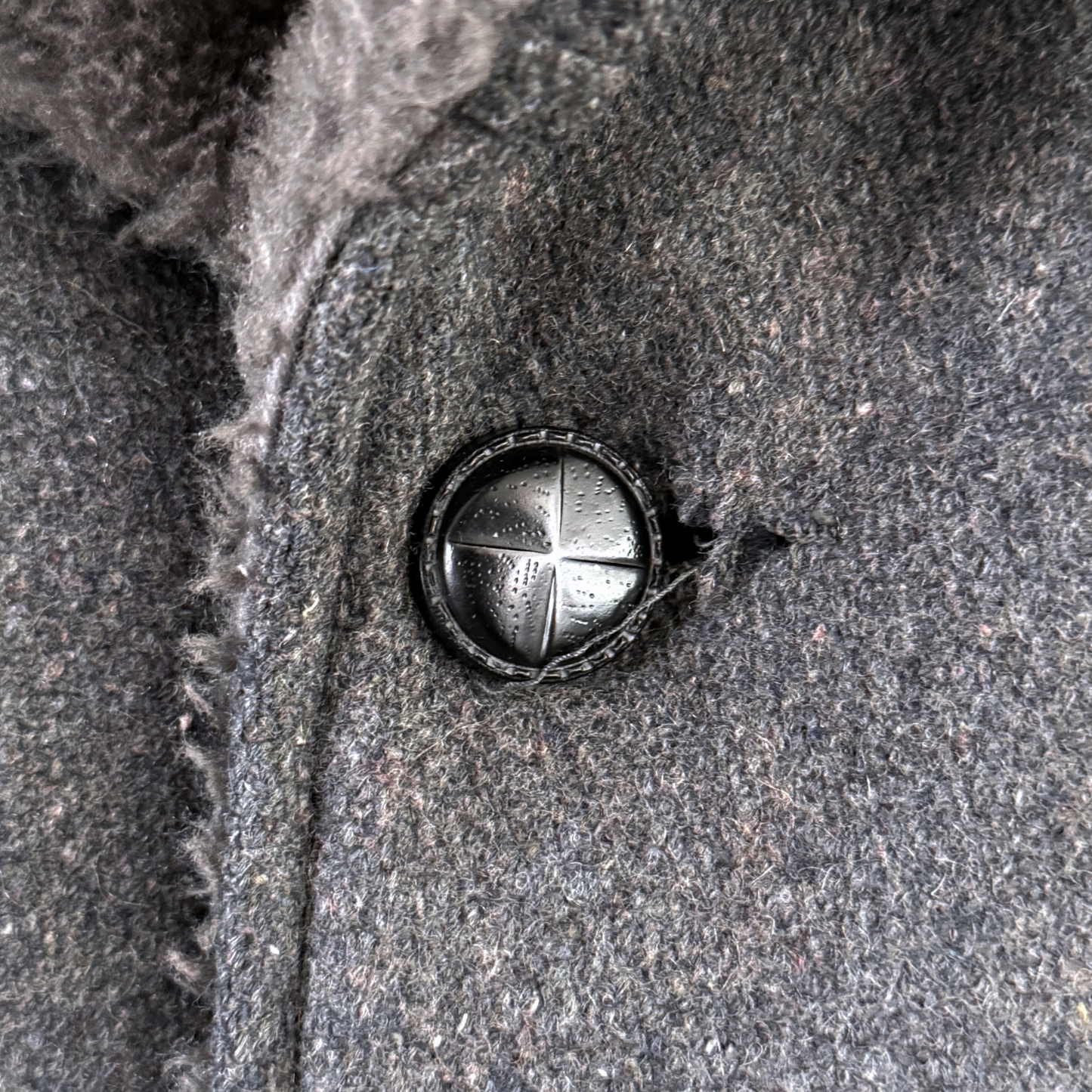 1970s Grey Sherpa Lined Heavy Overcoat