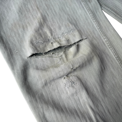 1940s USMC Herringbone Twill Repaired Fatigue Pants (30)