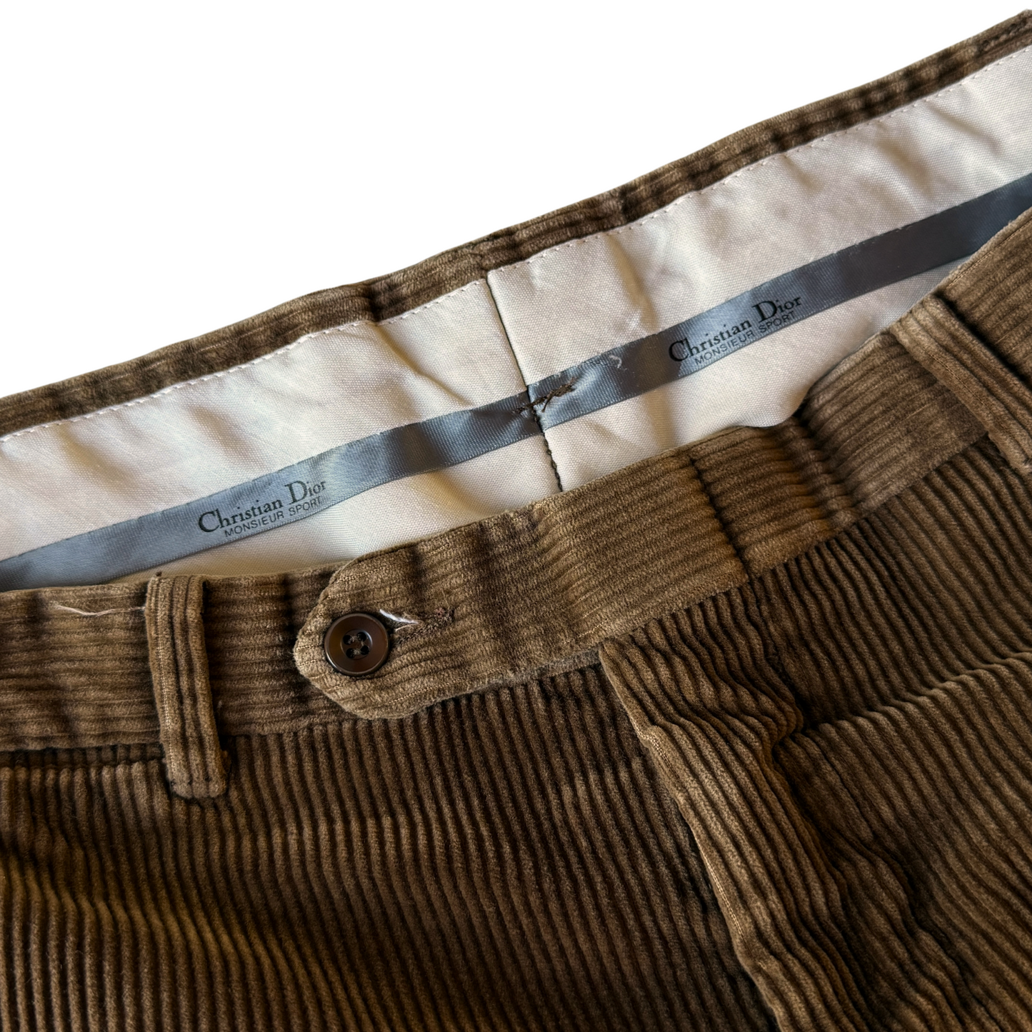 1990s Faded Brown Corduroy Dress Pants (32)
