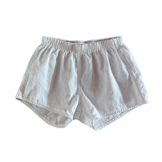 1970s White Elastic Gym Shorts (S)