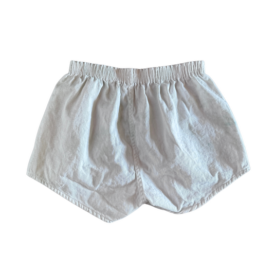 1970s White Elastic Gym Shorts (S)