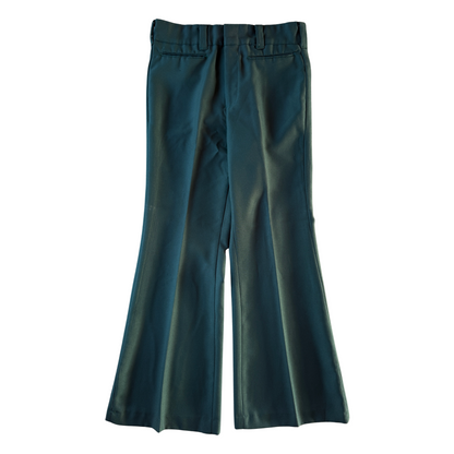 1970s Green Flared Dress Pants (31)