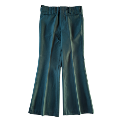 1970s Green Flared Dress Pants (31)