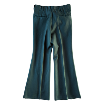 1970s Green Flared Dress Pants (31)