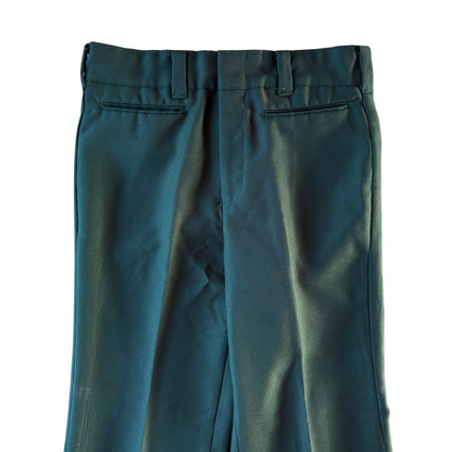 1970s Green Flared Dress Pants (31)
