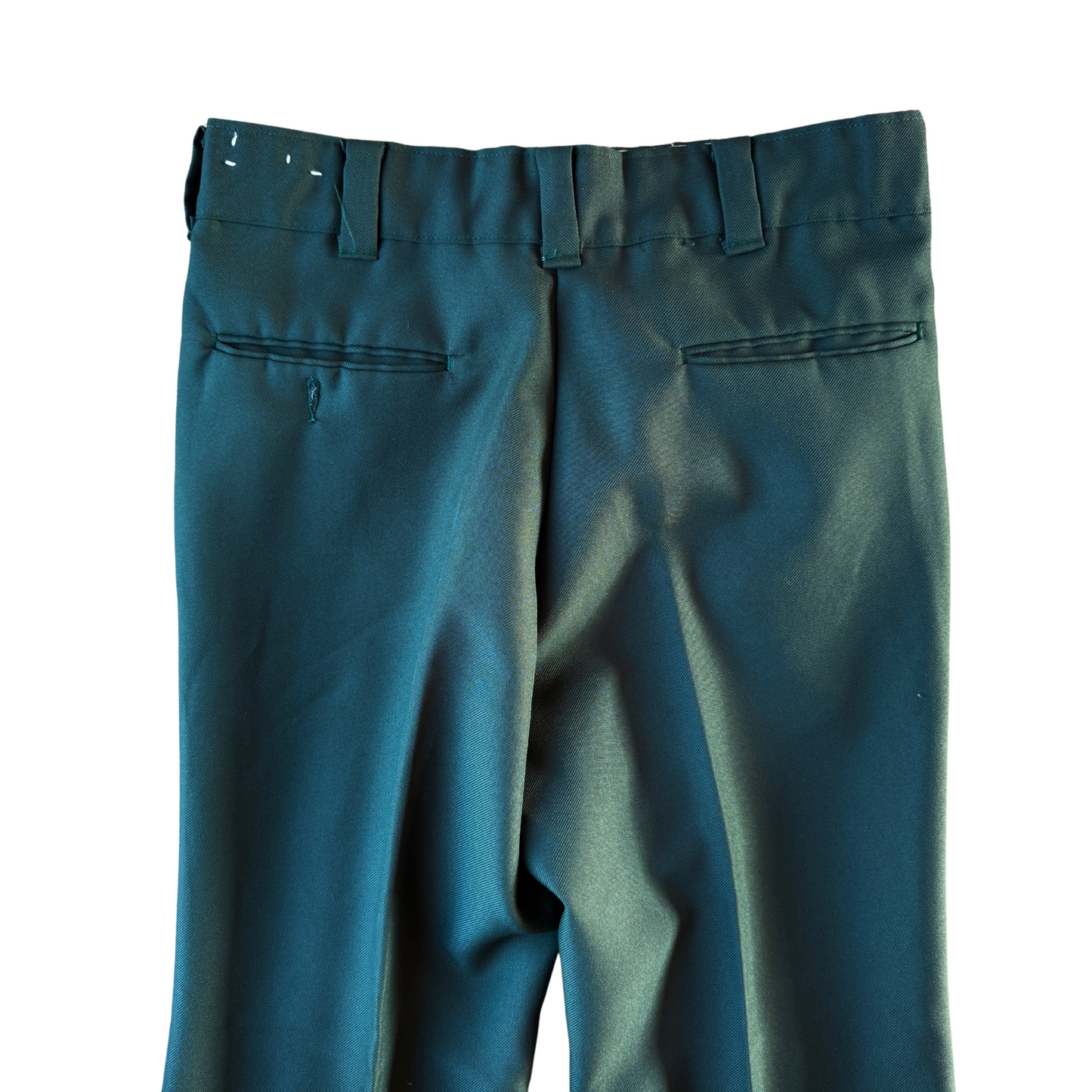 1970s Green Flared Dress Pants (31)