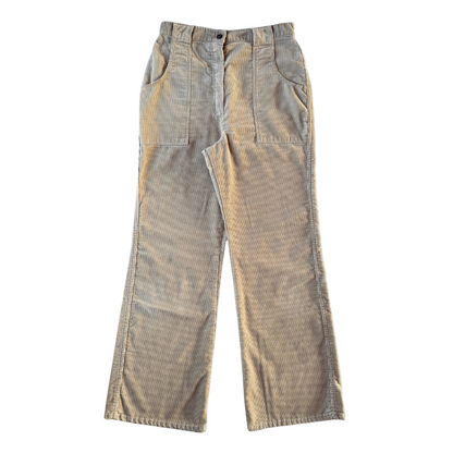1970s Tan Corduroy Flared Snap Pants (29)