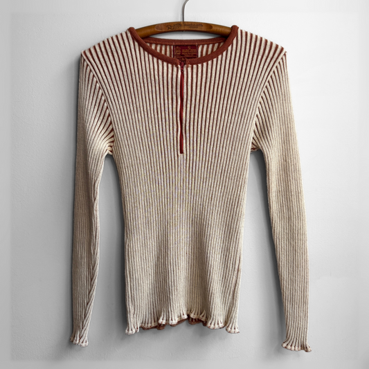 1970s Ribbed Knit Long Sleeve Sweater