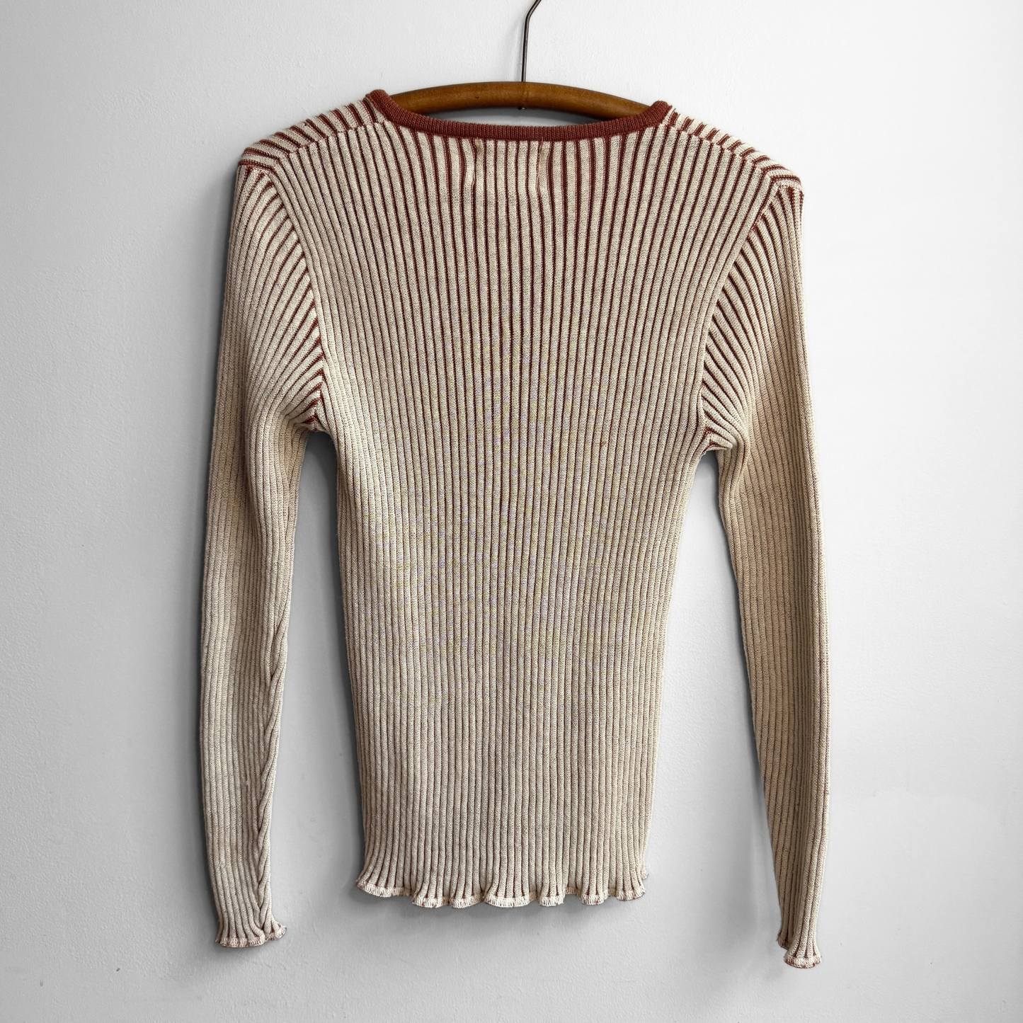1970s Ribbed Knit Long Sleeve Sweater