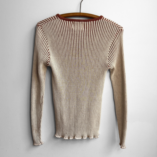 1970s Ribbed Knit Long Sleeve Sweater