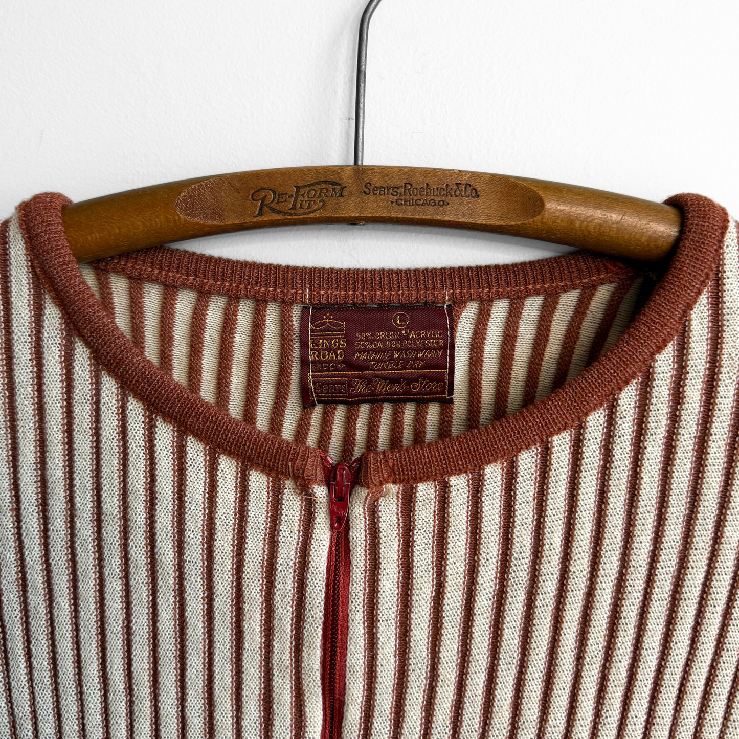 1970s Ribbed Knit Long Sleeve Sweater
