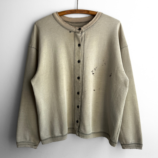 1960s Sun Faded Green Cotton Cardigan