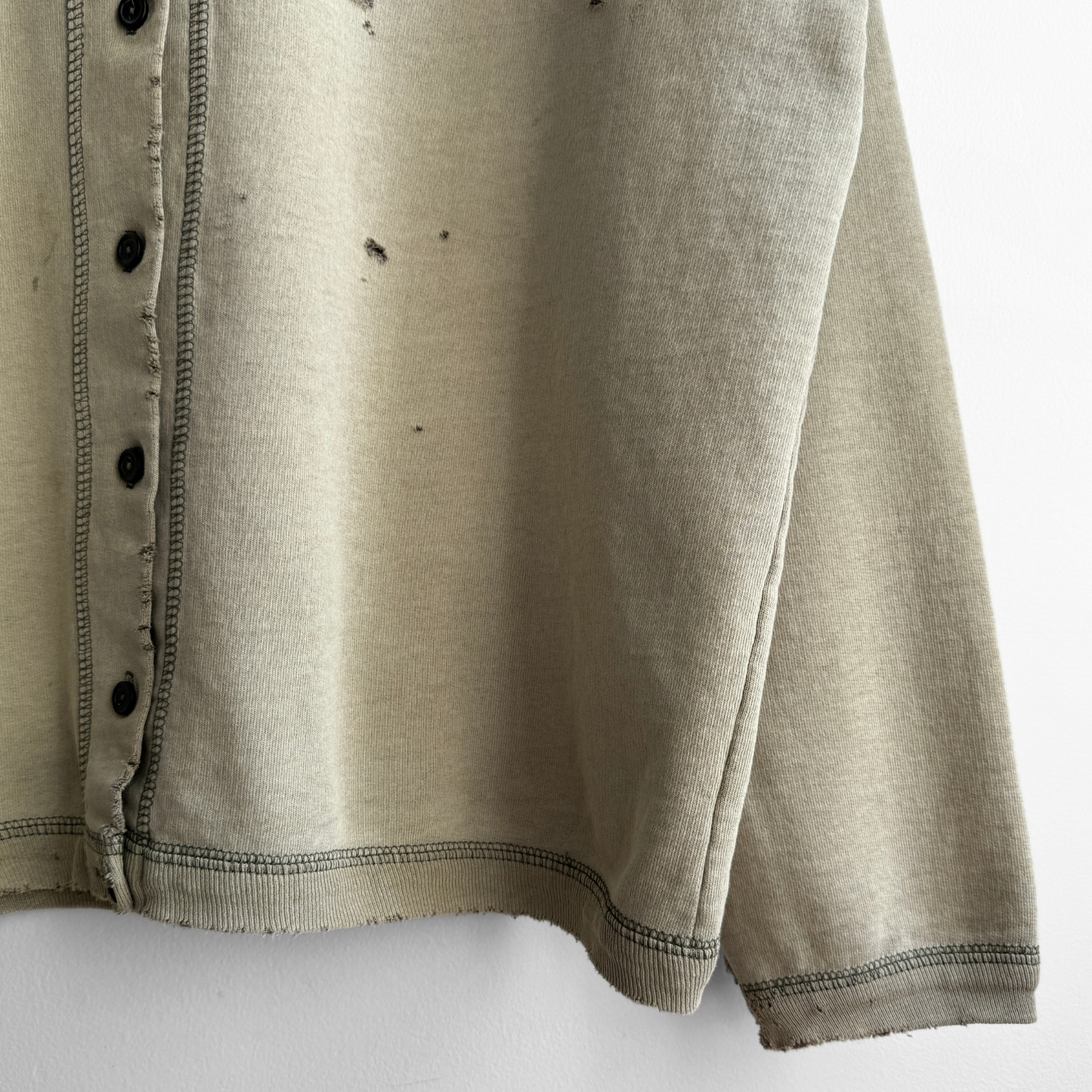 1960s Sun Faded Green Cotton Cardigan