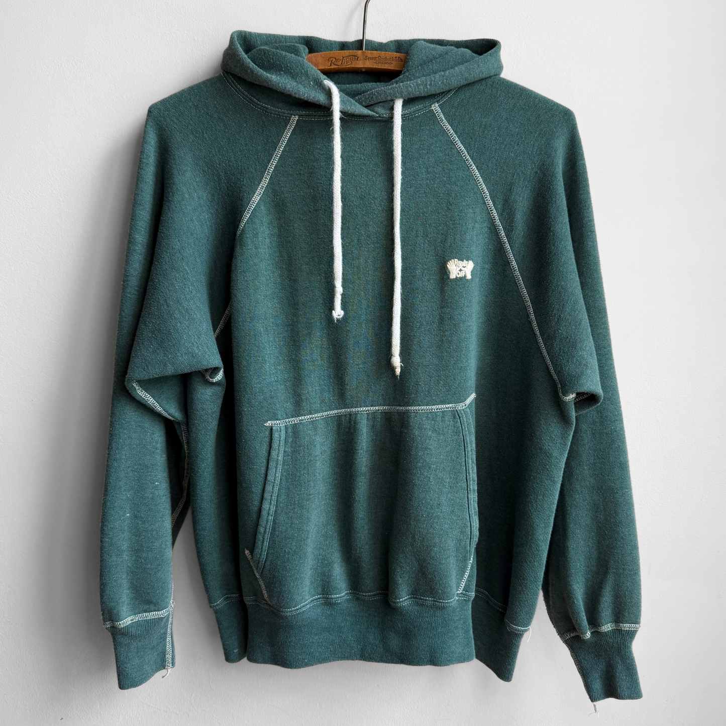 1980s Hands Off Contrast Stitch Hoodie