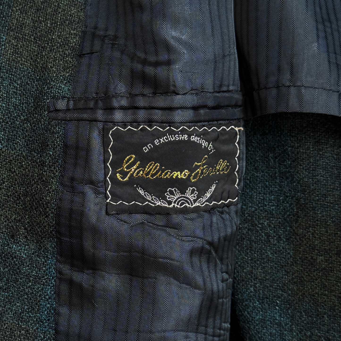 1960s Green & Blue Shadow Plaid Blazer Jacket