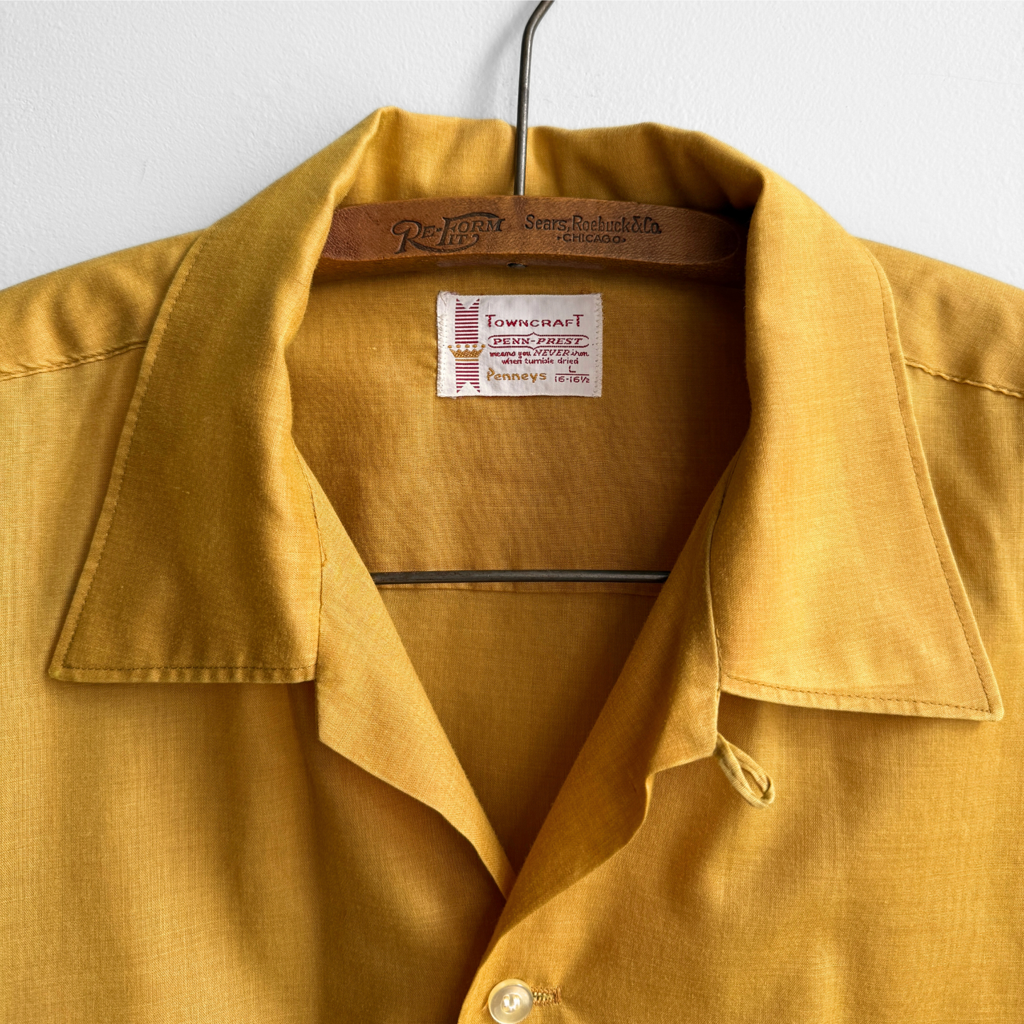 1960s Golden Yellow Loop Collar Shirt